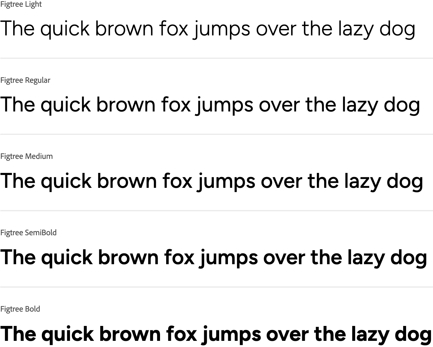 figtree font variations