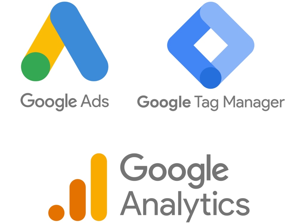 google ads, tag manager and analytics logos